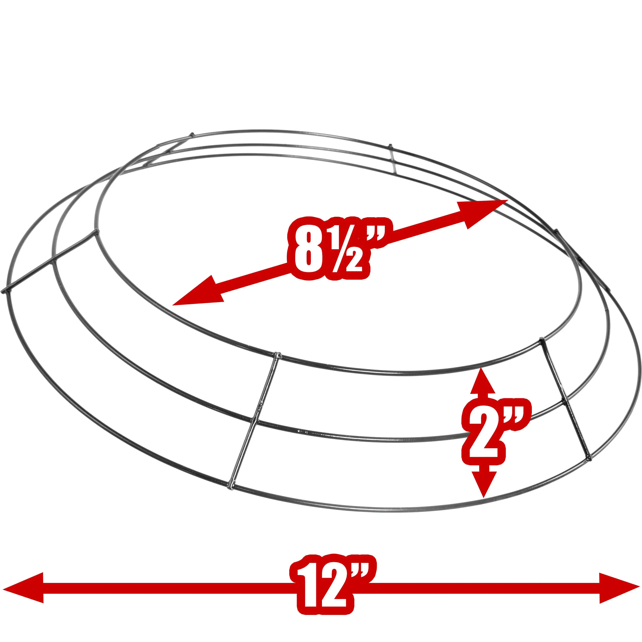 12-inch Wire Wreath Form: 3-Wire Black