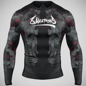 8 Weapons Hit 2.0 Long Sleeve Rash Guard Black/Red