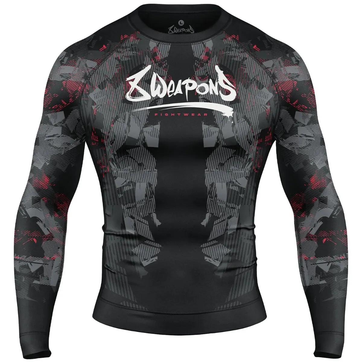 8 Weapons Hit 2.0 Long Sleeve Rash Guard Black/Red