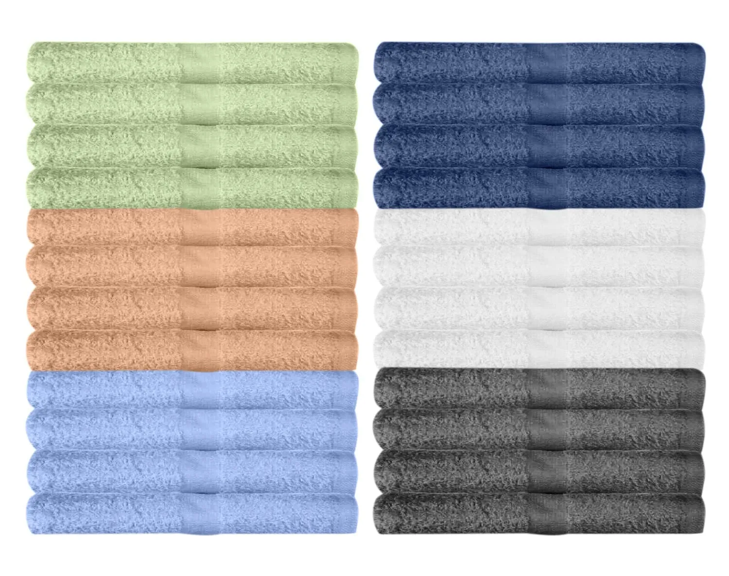 BEST TOWEL - Washcloths 24 Pack Multicolour Wash Cloths for Bathroom, Spa, and Gym Towel, Extra-Absorbent Flannel Face 100% Cotton(12x12)