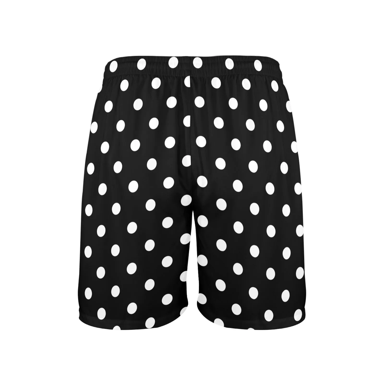 Black With White Polka Dots Men's Swim Trunks Swimsuit