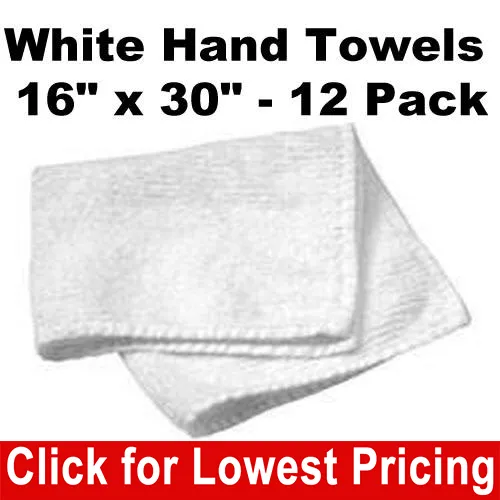 Dz. White Hand Towels 16" x 30" - 4 lbs/dz