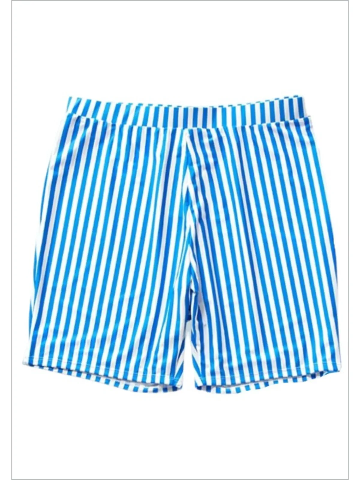 Family Style Into The Blue Striped Swimsuits