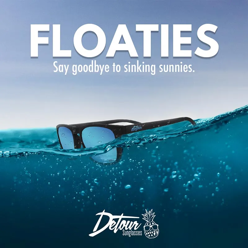 Floaties - Matte Black - Electric Blue Polarized