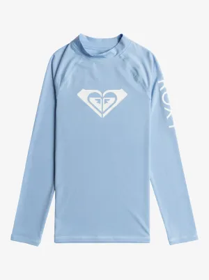 Girls 7-16 Whole Hearted Long Sleeve UPF 50 Rashguard - Bel Air Blue