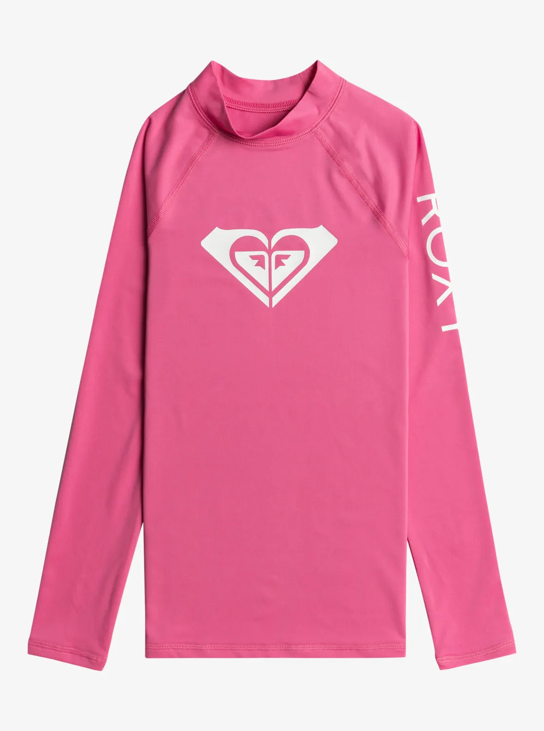 Girls 7-16 Whole Hearted Long Sleeve UPF 50 Rashguard - Shocking Pink