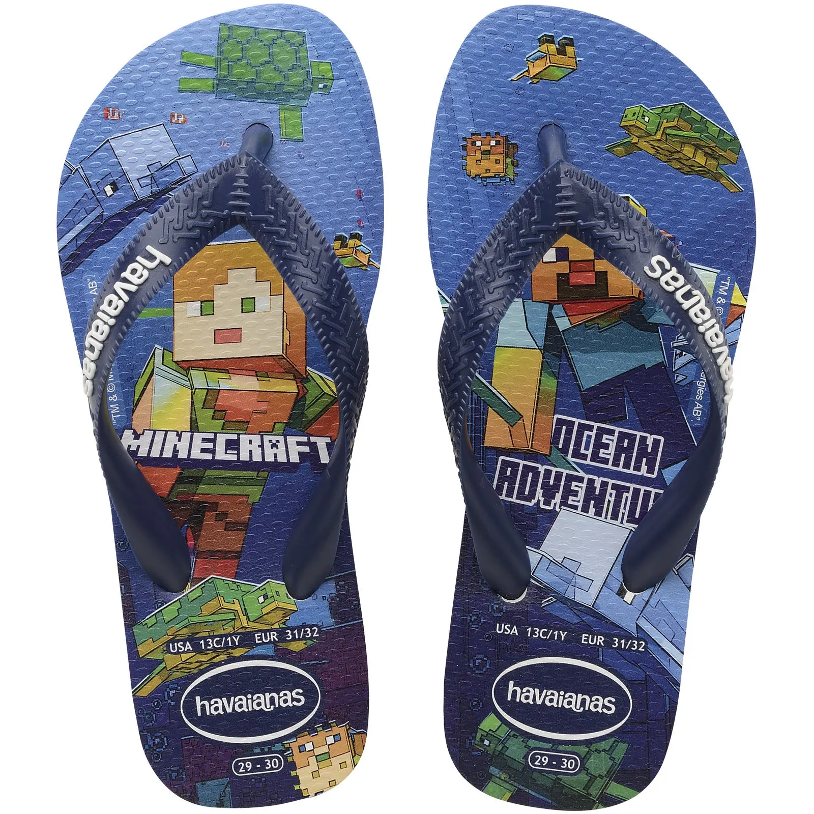 Havaianas Kids Minecraft Flip Flops - White - 10/11K