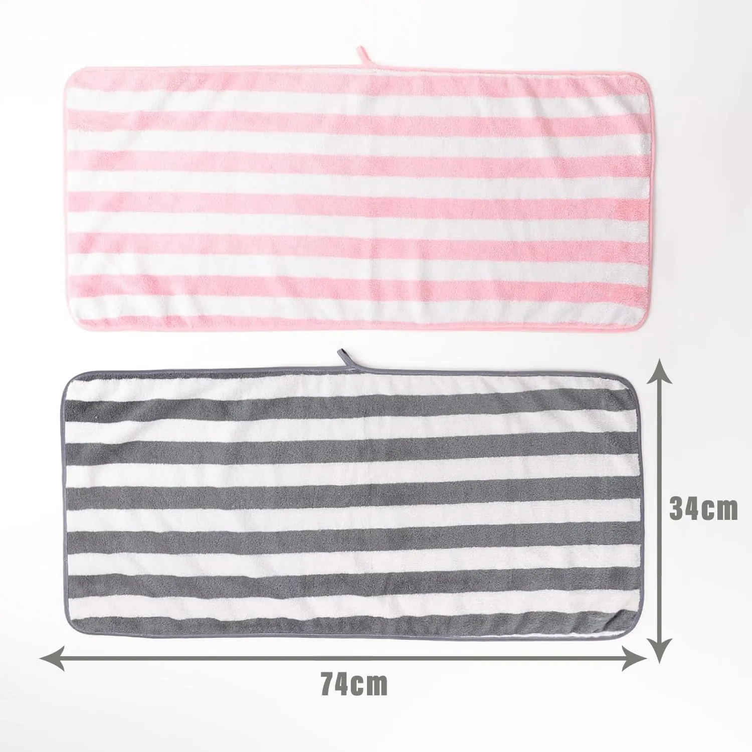 Homestic 2 Piece Hand Towel Set|280 GSM|Gtm & Workout Towels|Super Absorbent & Antibacterial Treatment|Small Size, Travel Friendly (Grey & Pink)