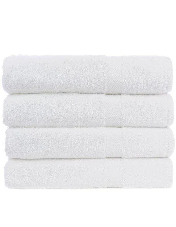 Honeycomb Bath Towels, Luxury Turkey Cotton, Quicker Dry (White)