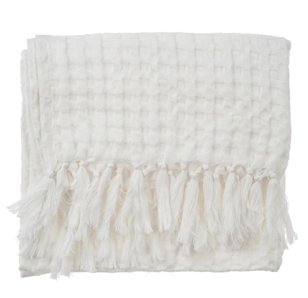 Honeycomb Hand Towel, White