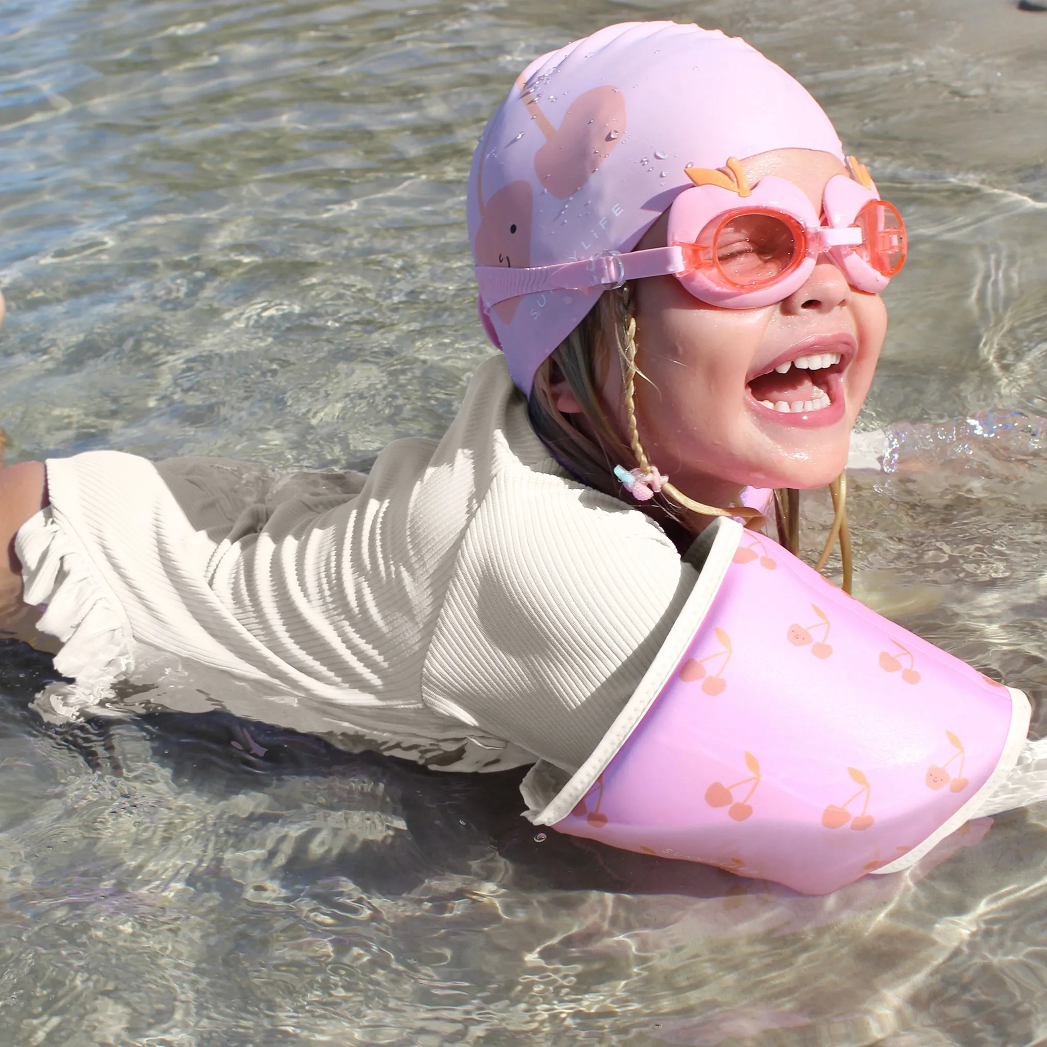 Kids Neoprene Arm Bands | Cotton Candy Cherry