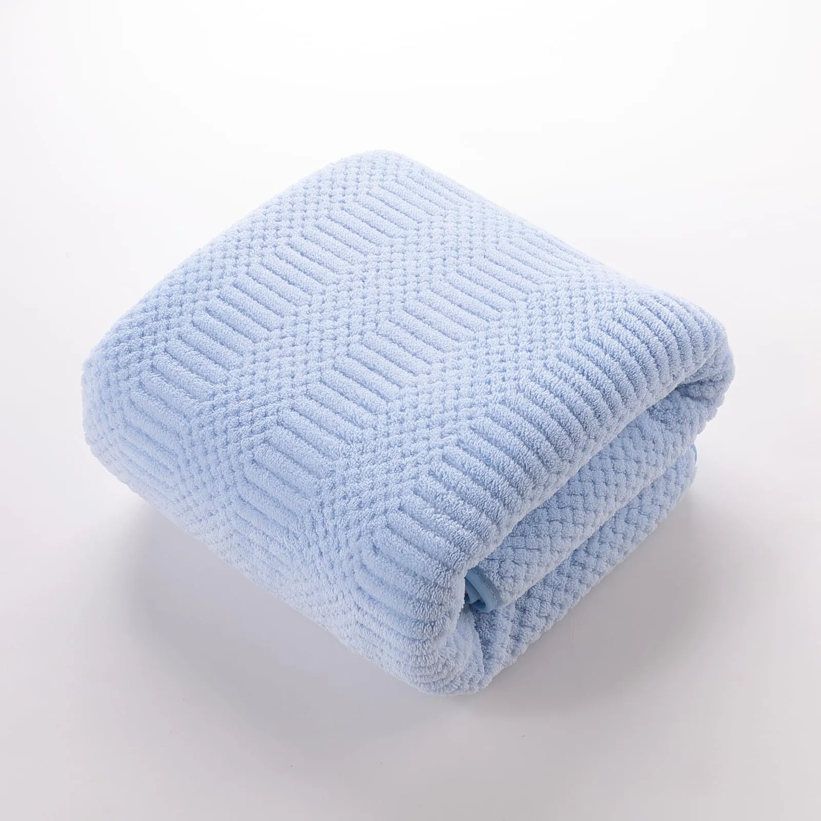 Kuber Industries Bath Towel for Men, Women|280 GSM|Extra Soft & Fade Resistant|Polyester Towels for Bath|Waffle Texture|Bathing Towel, Bath Sheet (Blue)