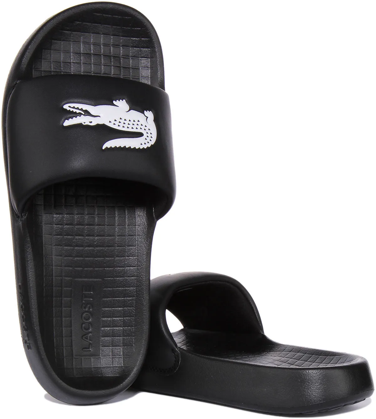 Lacoste Serve Slide In Black White For Men