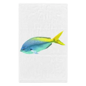 Light Blue and Yellow Fish Rally Towel, 11x18