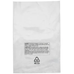 Lip & Tape Self Sealing Suffocation Warning Bags 12 x 15 x 1.5 mil