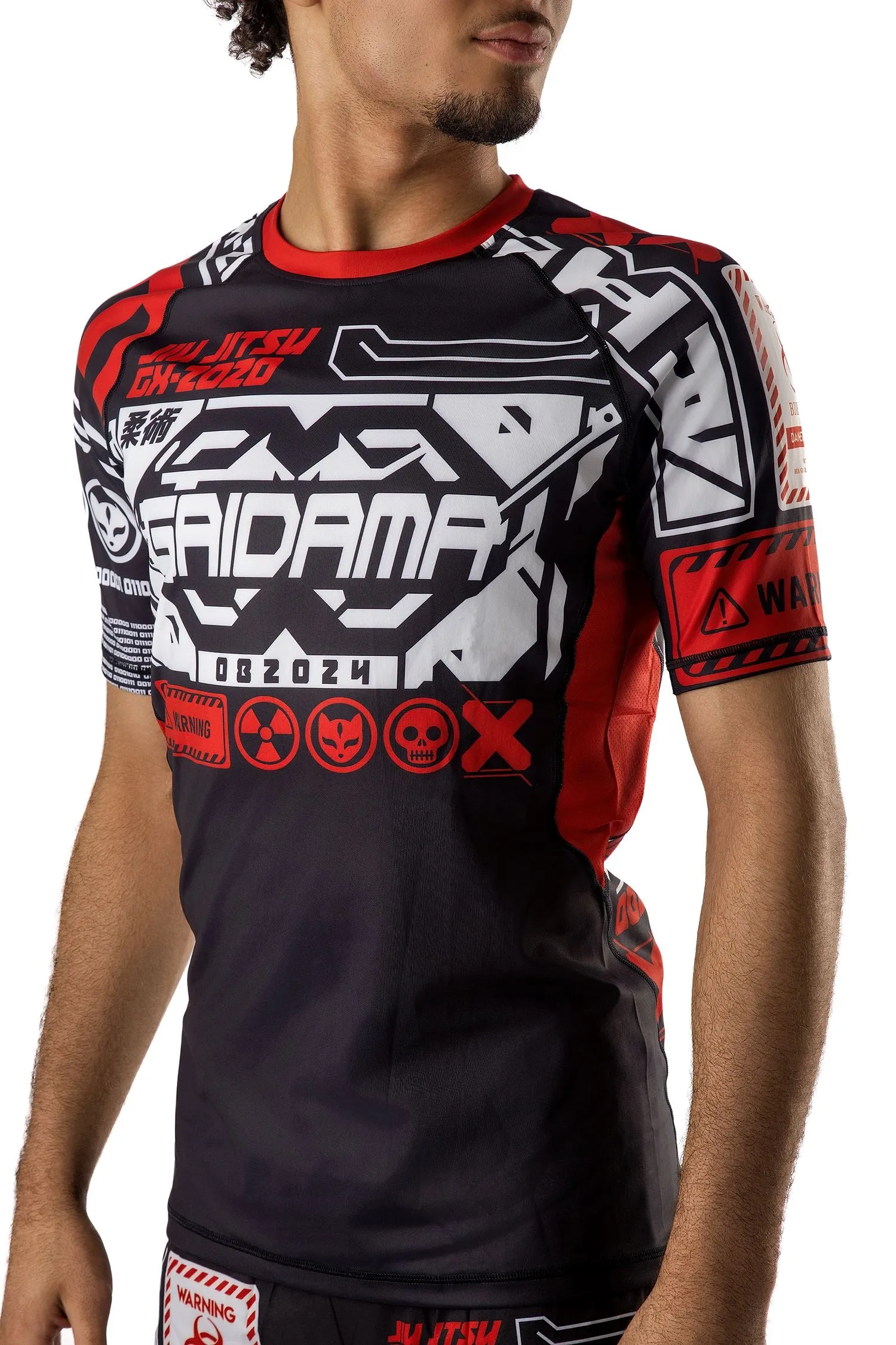 Men's Cyber Fox Jiu Jitsu Art Wear Rashguard - Short Sleeve