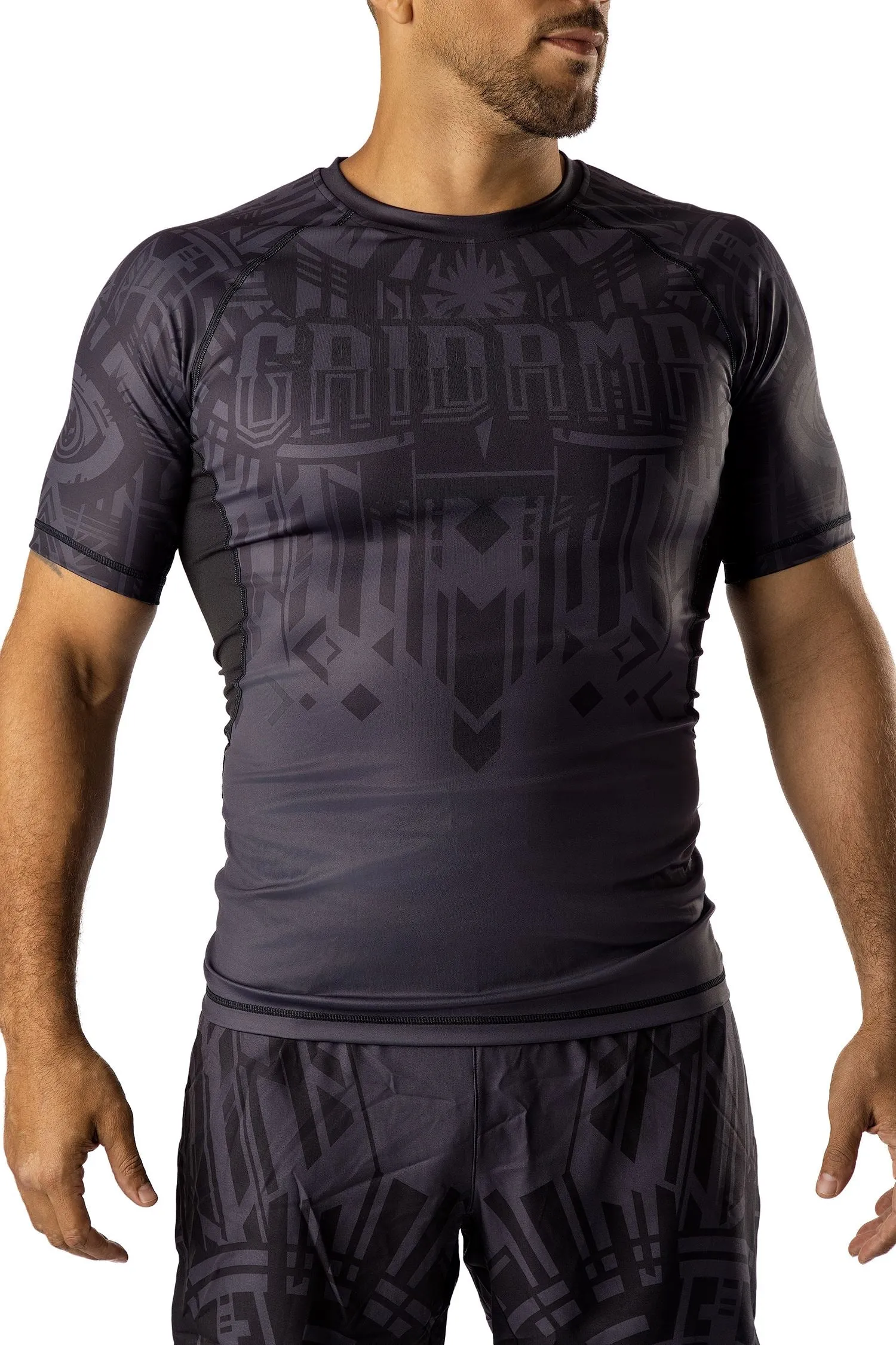 Men's Shadow Realm Jiu Jitsu Art Wear Rashguard - Short Sleeve