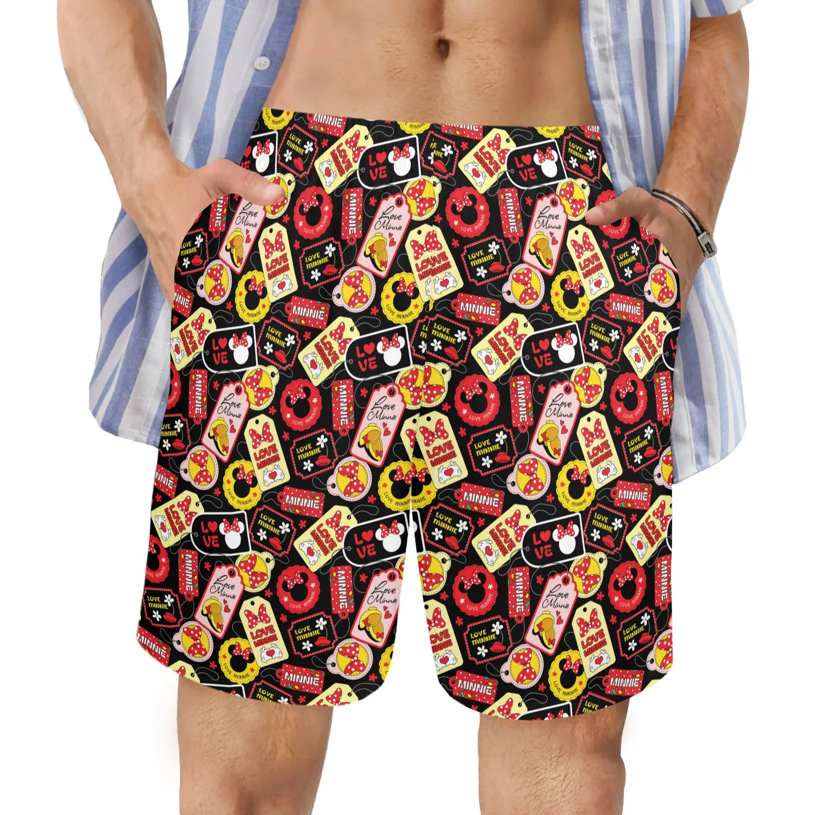 Minnie Tags Men's Swim Trunks Swimsuit