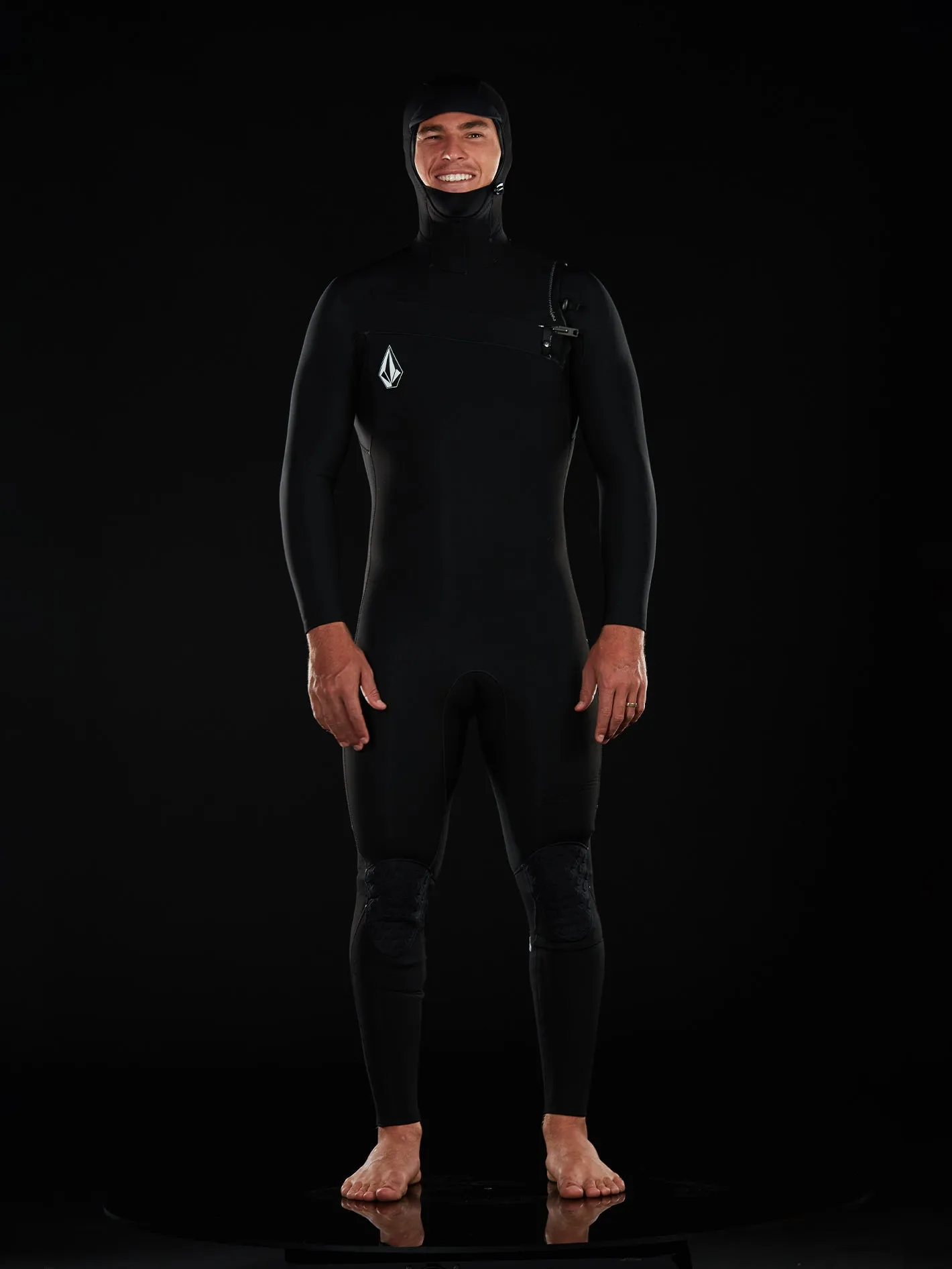 Modulator 4/3mm Hooded Long Sleeve Chest Zip Wetsuit - Black (2022)