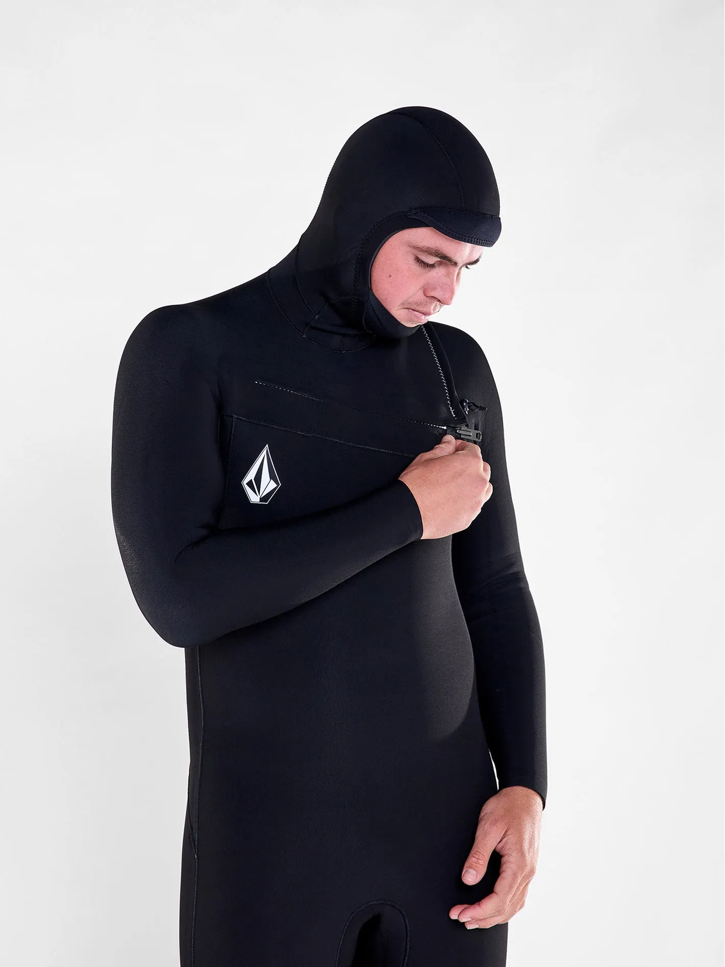 Modulator 4/3mm Hooded Long Sleeve Chest Zip Wetsuit - Black (2022)