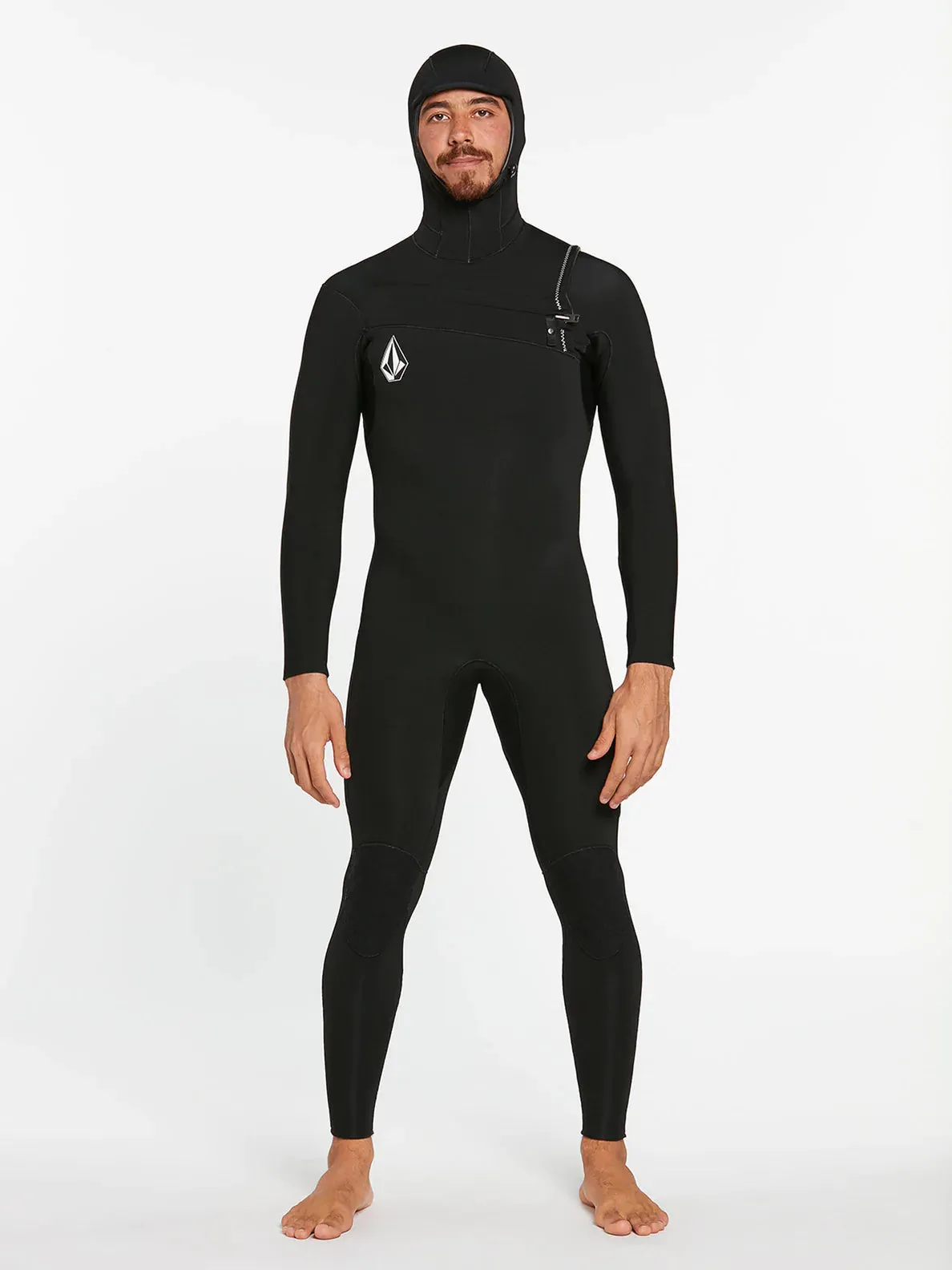 Modulator 4/3mm Hooded Long Sleeve Chest Zip Wetsuit - Black (2022)