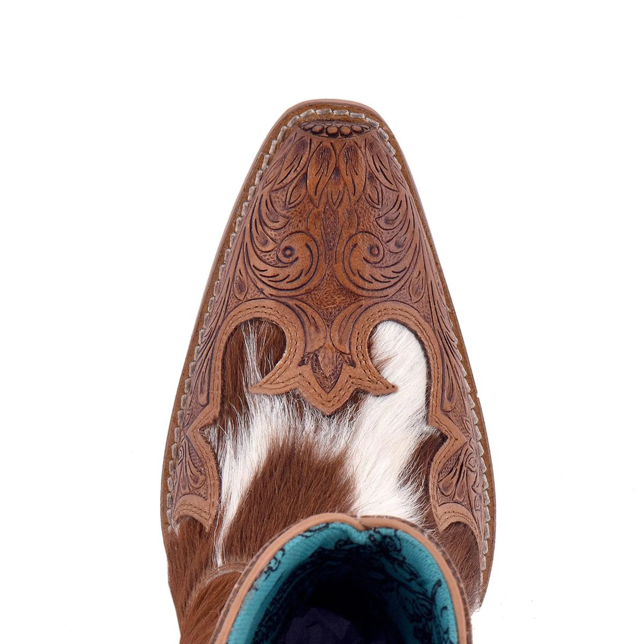 Myra Bags Women's Brown Hide/Tooled Bootie