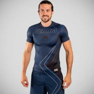 Navy-Black Venum Contender 5.0 Short Sleeve Rash Guard