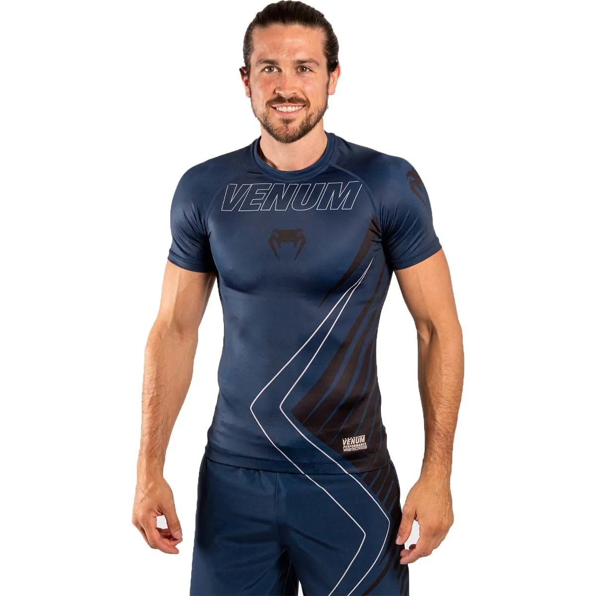 Navy-Black Venum Contender 5.0 Short Sleeve Rash Guard