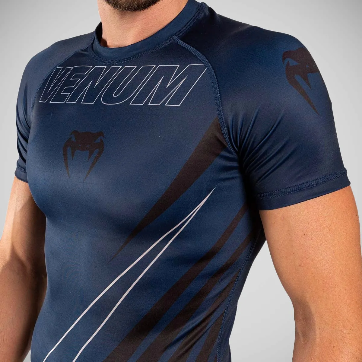 Navy-Black Venum Contender 5.0 Short Sleeve Rash Guard