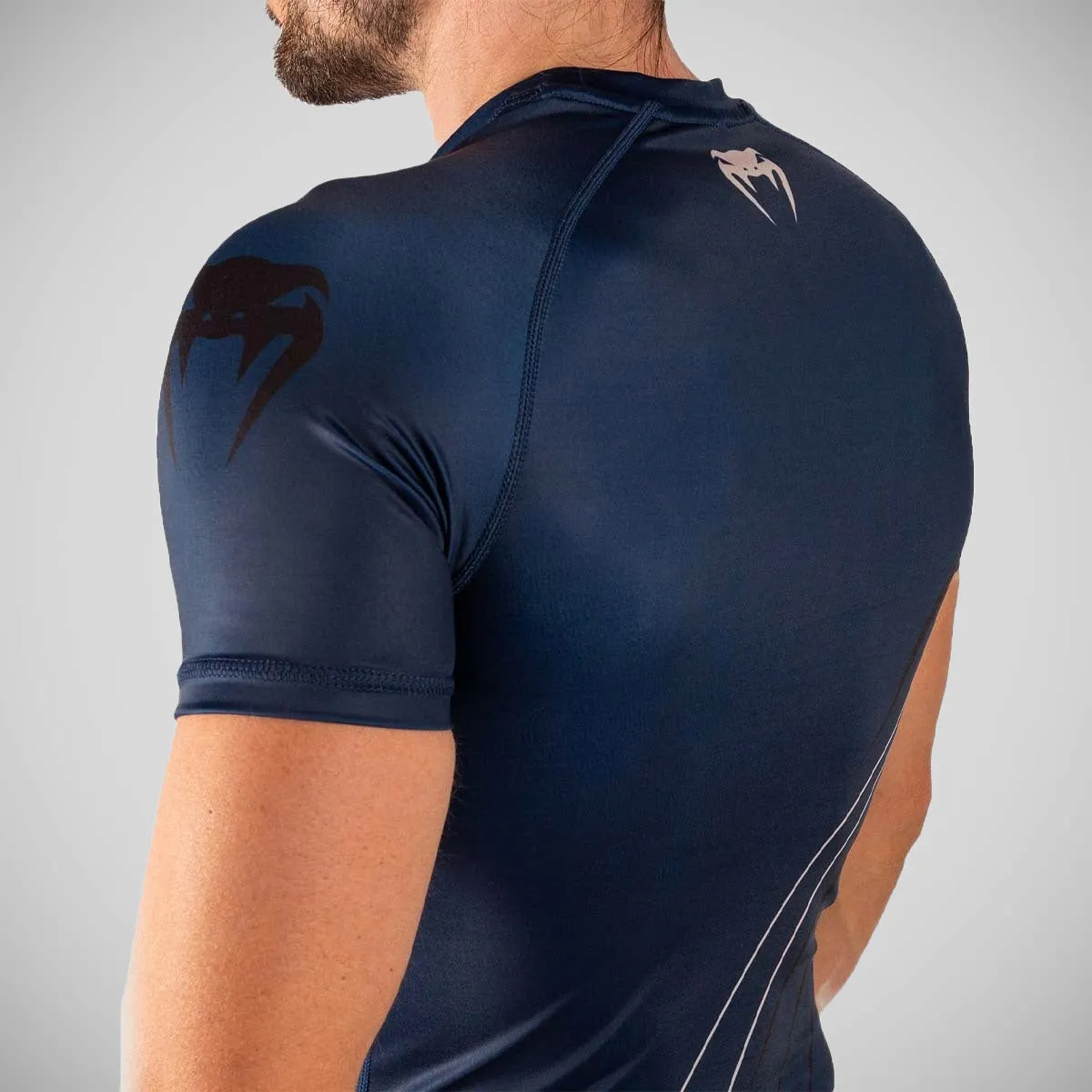 Navy-Black Venum Contender 5.0 Short Sleeve Rash Guard