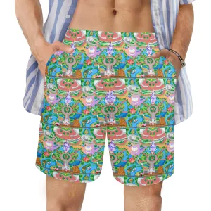 Park Map Men's Swim Trunks Swimsuit