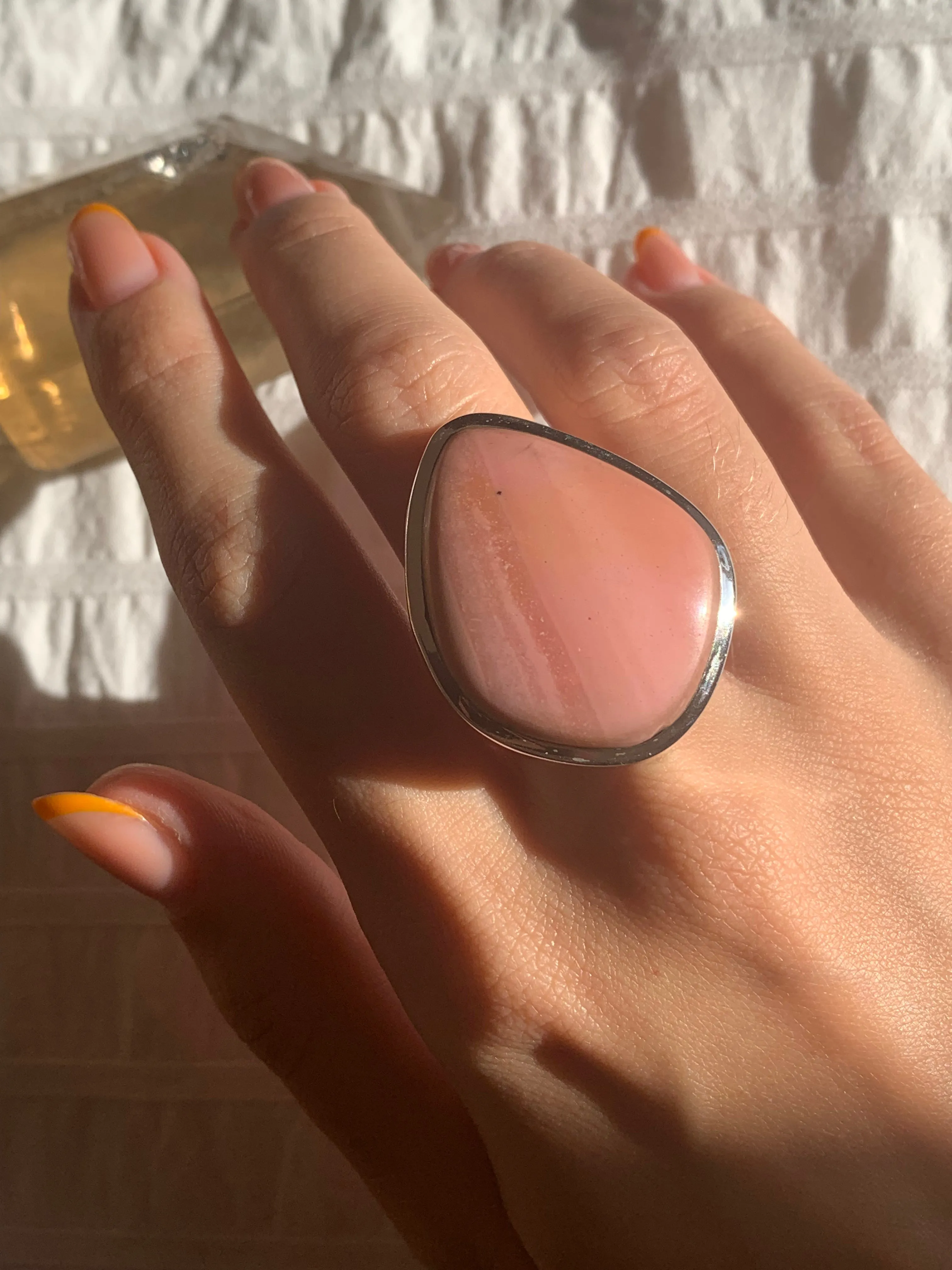 Pink Opal Naevia Ring - Freeform (US 9)