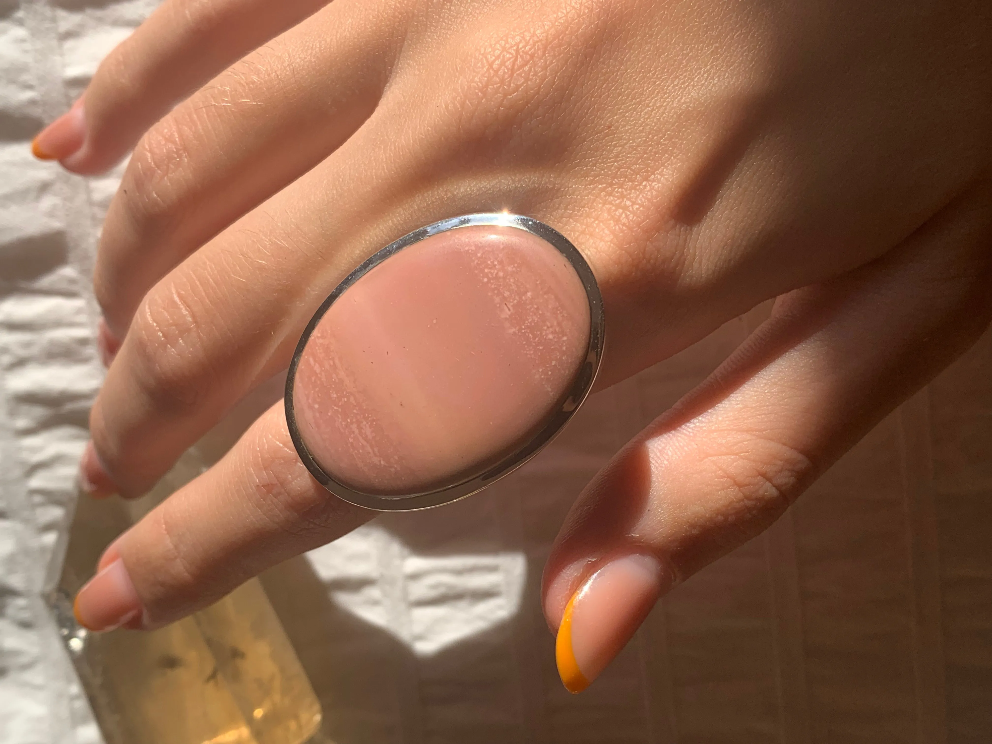 Pink Opal Naevia Ring - XLarge Oval (US 7.5 & 9)