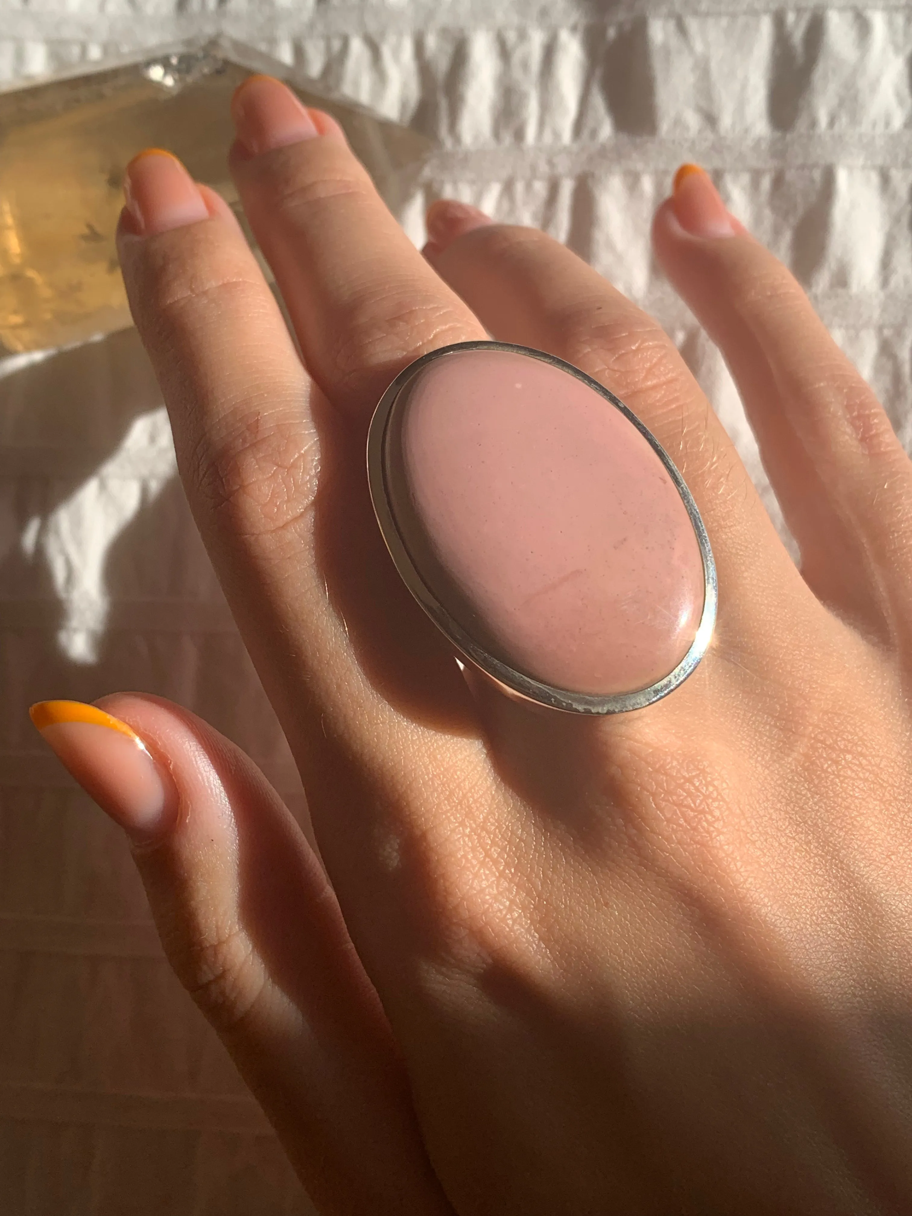 Pink Opal Naevia Ring - XLarge Oval (US 7.5 & 9)