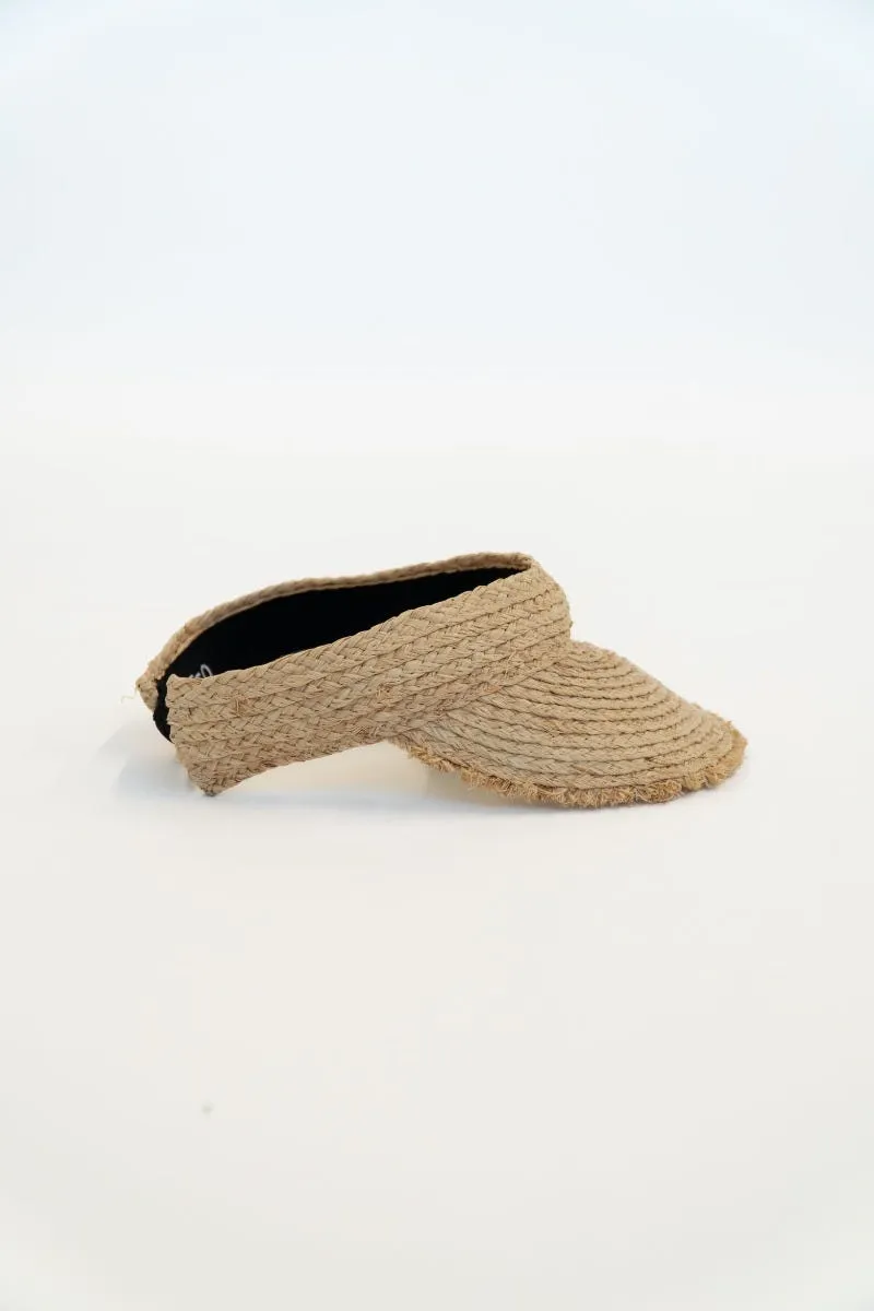 Poppy Frayed Edge Visor | Natural