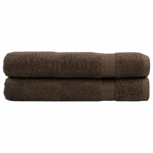 Premium Towels 2pcs Brown 100x200cm 600gsm 100% Cotton