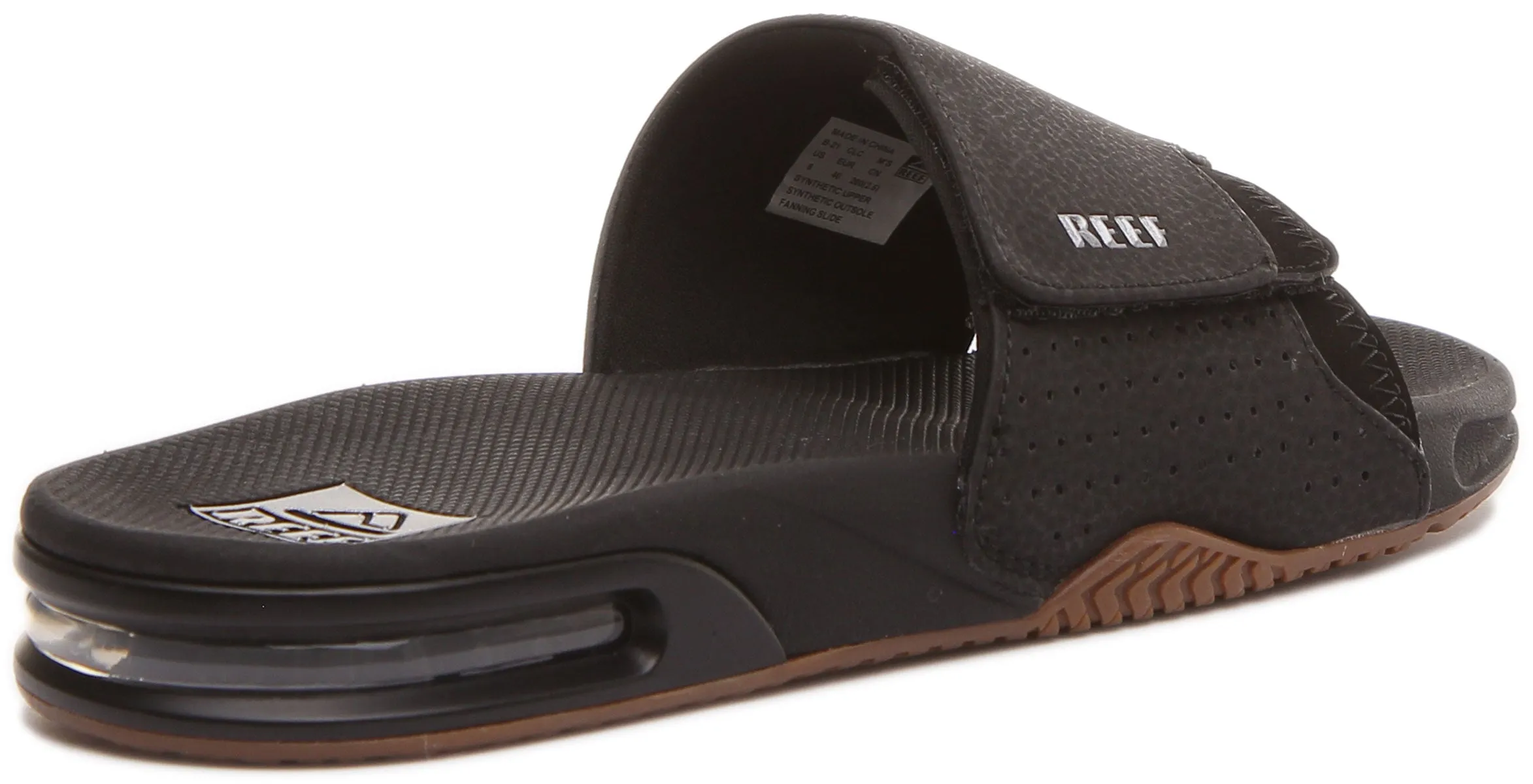 Reef Fanning Slide In Black Silver For Mens