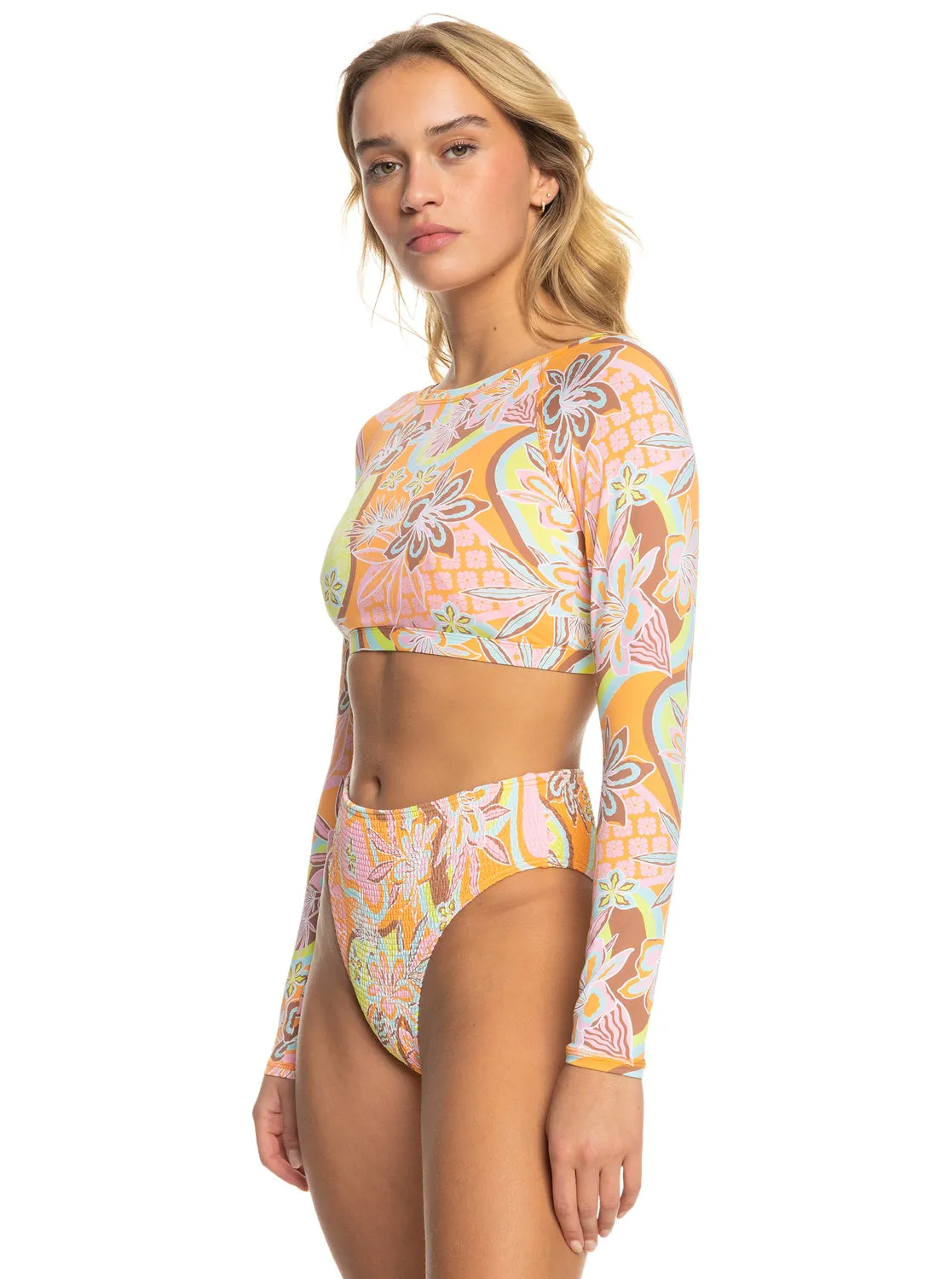 Roxy Delic Long Sleeve Cropped Rashguard - Mock Orange Roxy Delic