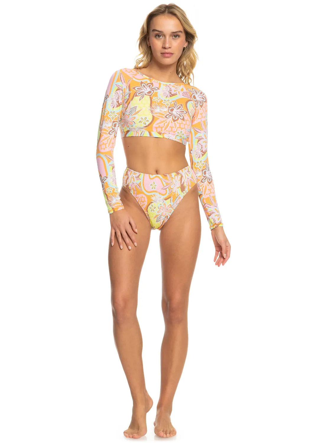 Roxy Delic Long Sleeve Cropped Rashguard - Mock Orange Roxy Delic