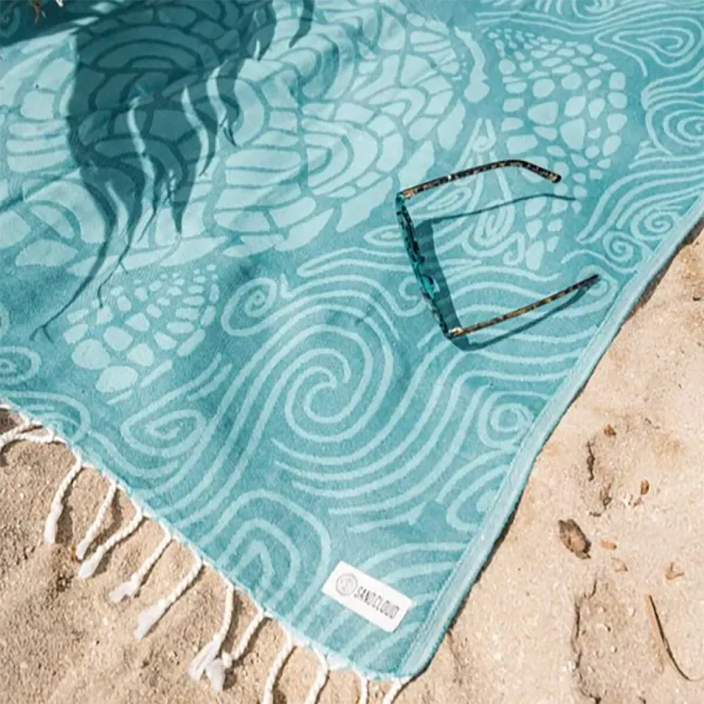 Sand Cloud Swirl Turtle Towel - Mint