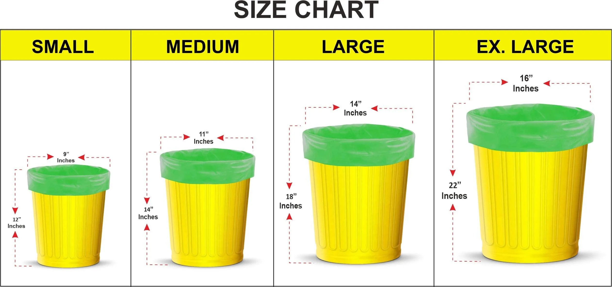 Shalimar Premium Garbage Bags Size 24 X 32 Inches (Large) 90 Bags (6 Rolls) Dustbin Bag/Trash Bag - Green Color