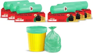 Shalimar Premium Garbage Bags Size 24 X 32 Inches (Large) 90 Bags (6 Rolls) Dustbin Bag/Trash Bag - Green Color