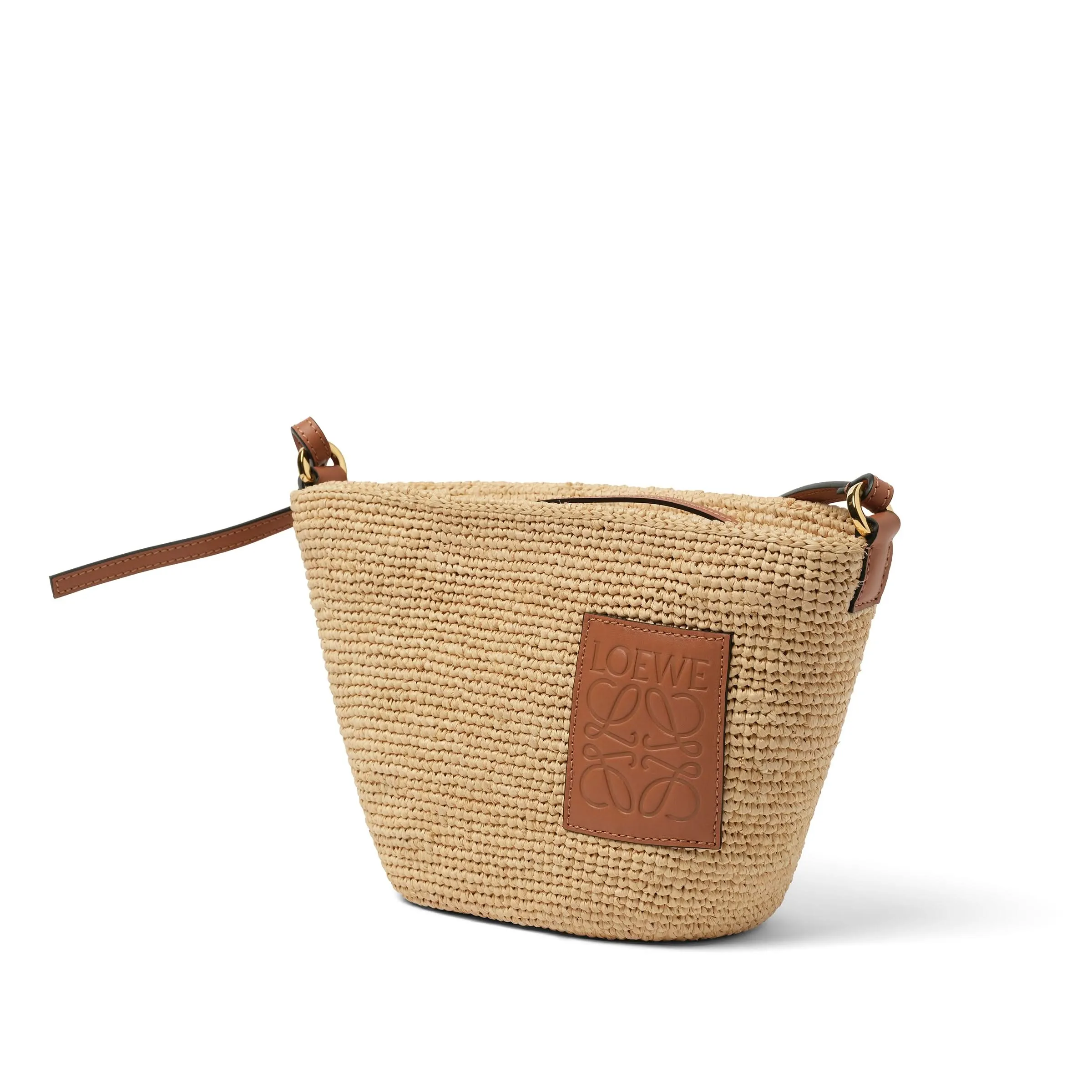 Slit Pochette Bag in Natural/Tan