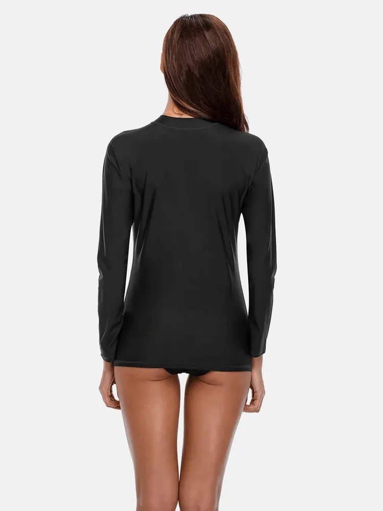 Stylish Separate Women's Rash Guard with Long Sleeves - SF1891