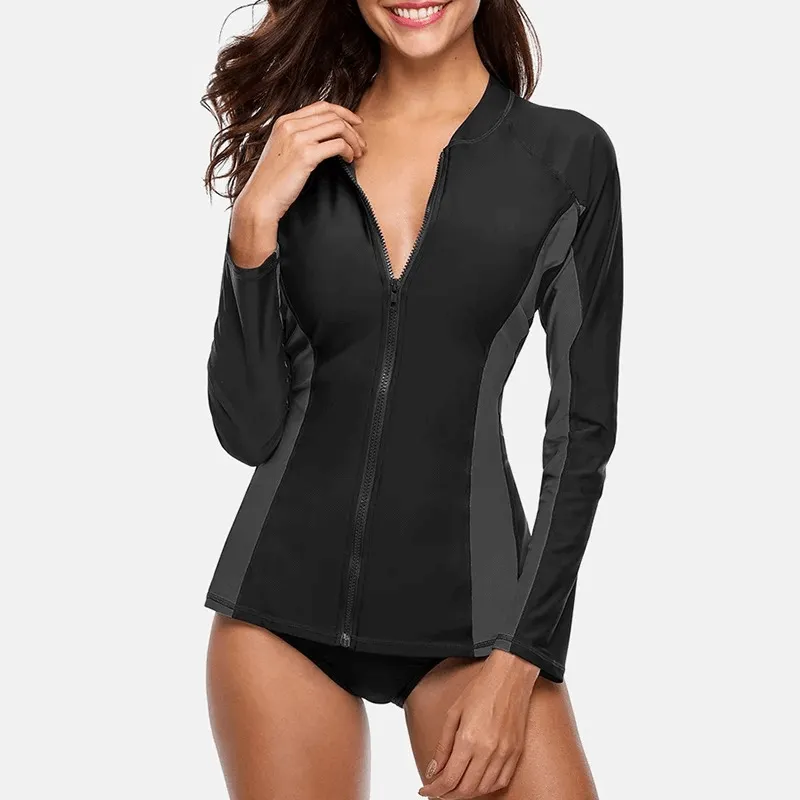 Stylish Separate Women's Rash Guard with Long Sleeves - SF1891