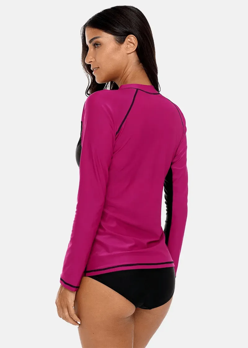 Stylish Separate Women's Rash Guard with Long Sleeves - SF1891