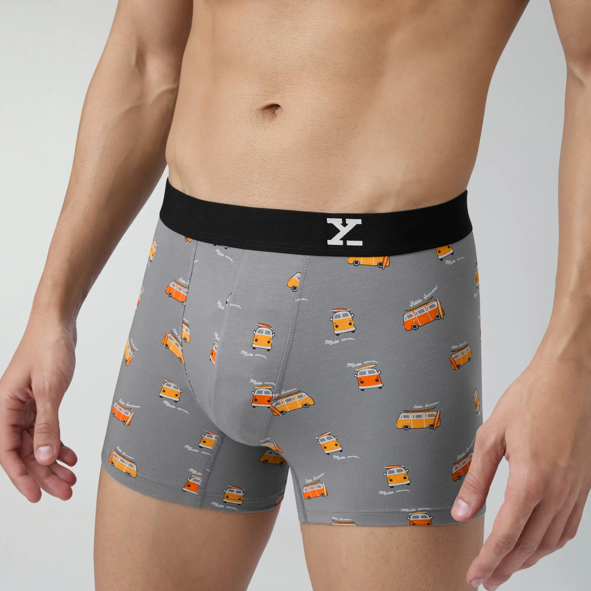 Surf Cotton Stretch Trunks Bus Grey