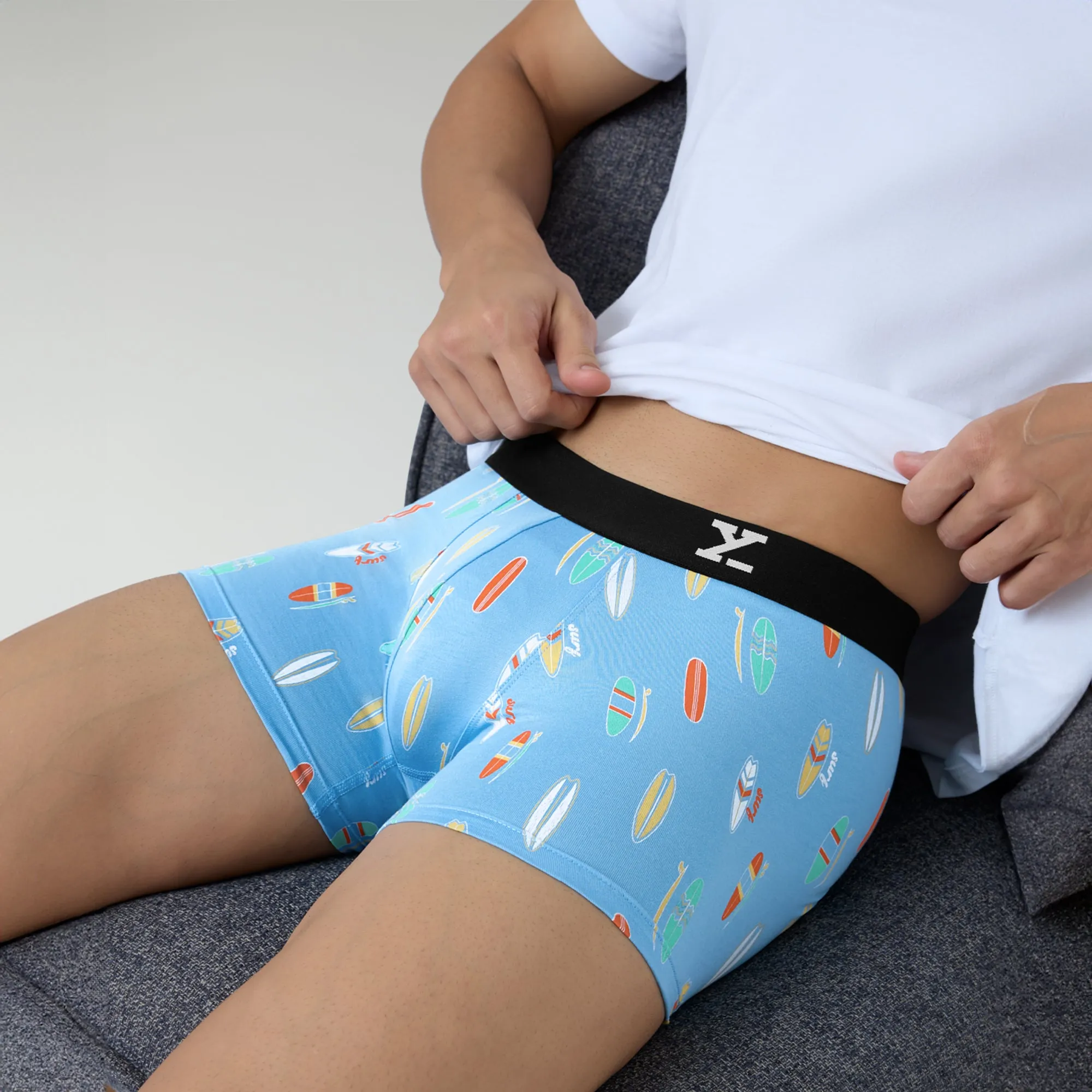 Surf Cotton Stretch Trunks Surfboard Blue