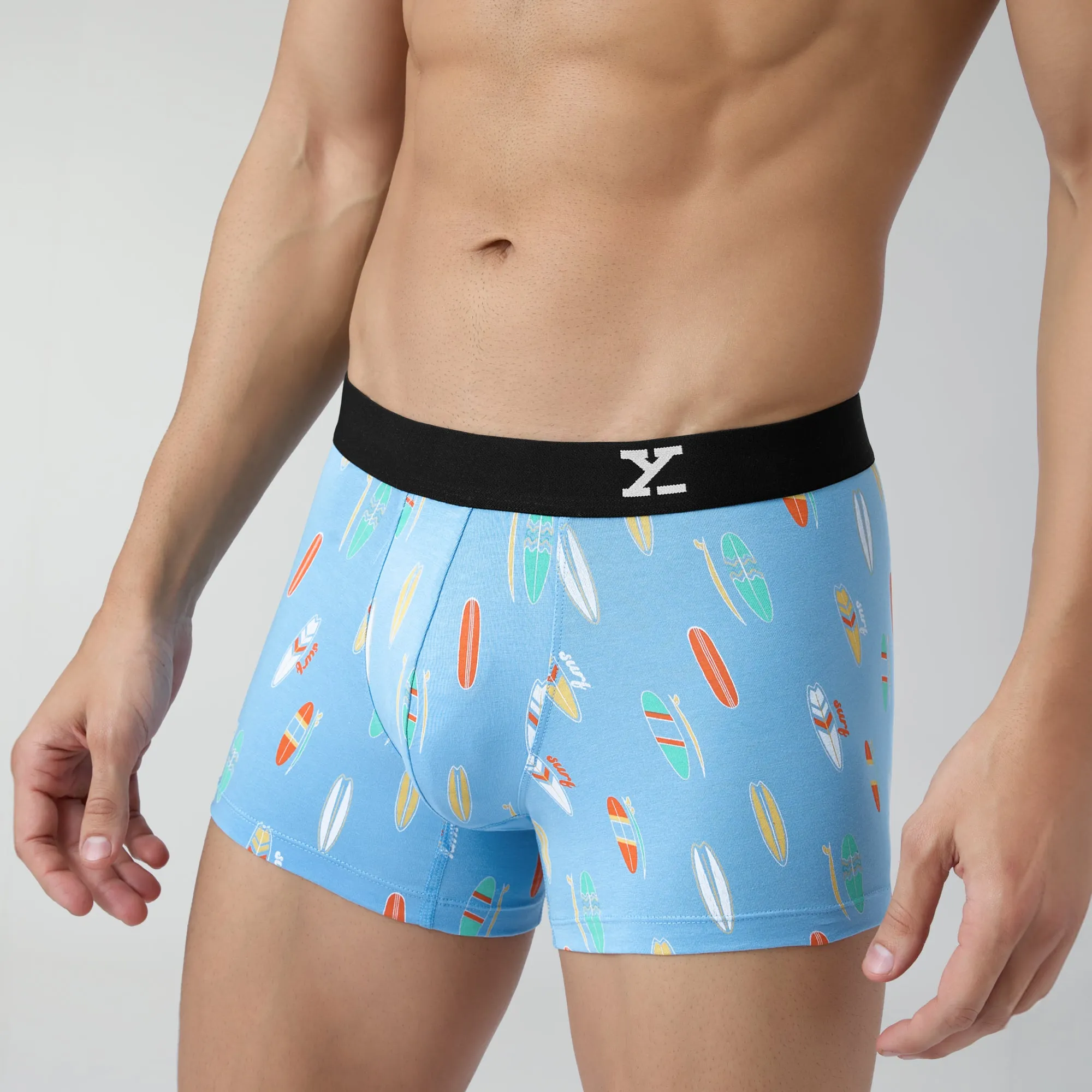 Surf Cotton Stretch Trunks Surfboard Blue