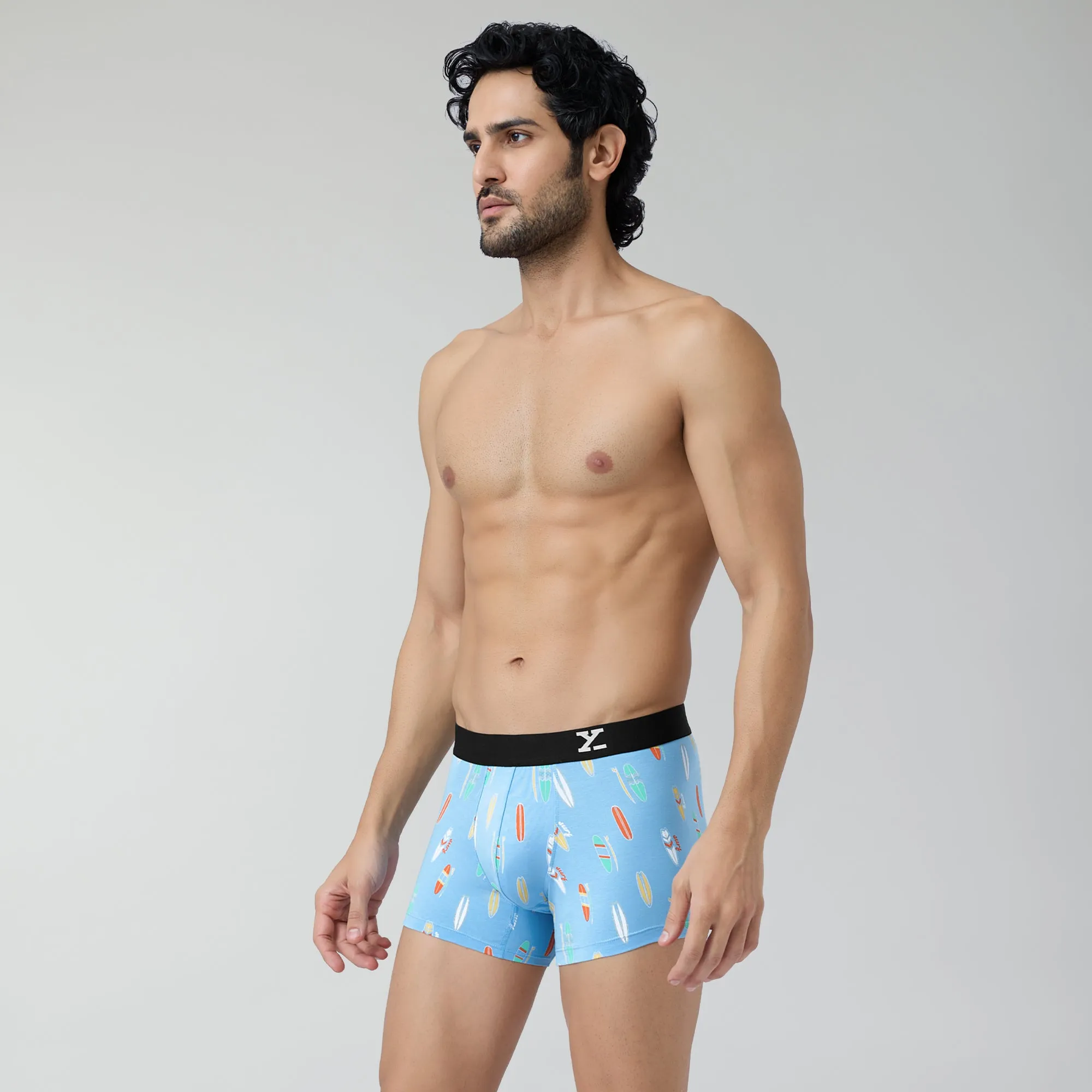 Surf Cotton Stretch Trunks Surfboard Blue